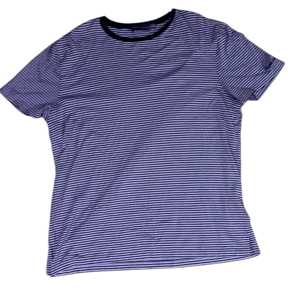 Ralph Lauren Navy & White Striped Crew Neck Tee